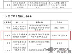 【运机集团】职工团队荣获《职工技术创新改进成果》一等奖